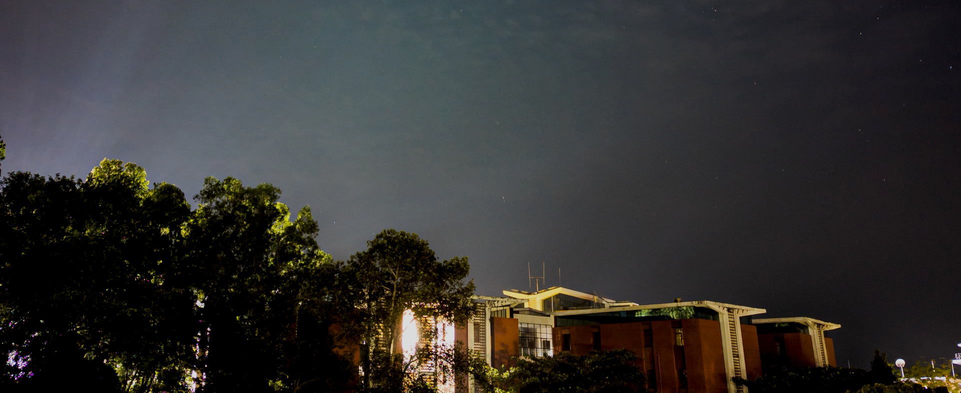 A haven of learning glowing beneath a canopy of stars.
