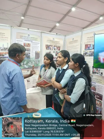 Students interacting with members from IIST 
