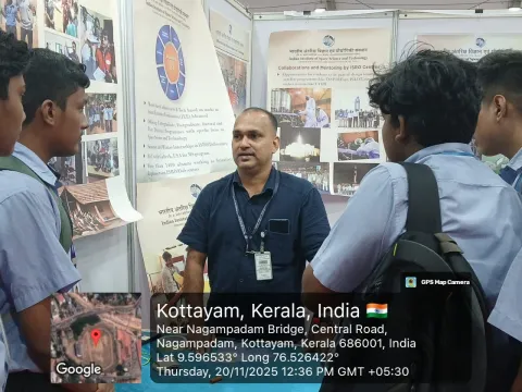 Students interacting with members from IIST 